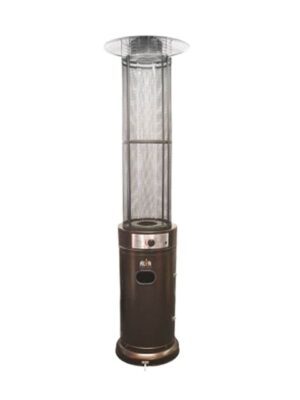 Alva patio gas heater-circular medium glass