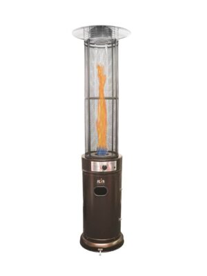 Alva patio gas heater-circular tall glass