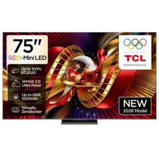 TCL 75C8L 75-Inch Premium Mini LED 144Hz TV with B&O Sound
